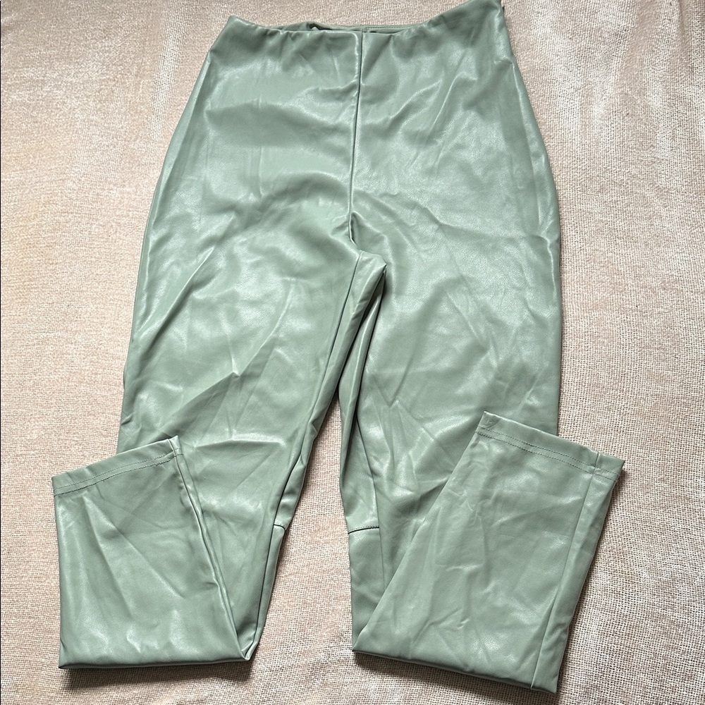 Fabletics Green Faux Leather Leggings